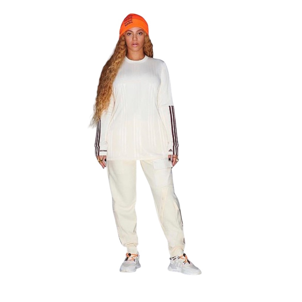 Preowned Adidas Ivy Park Jersey in Cream/Maroon